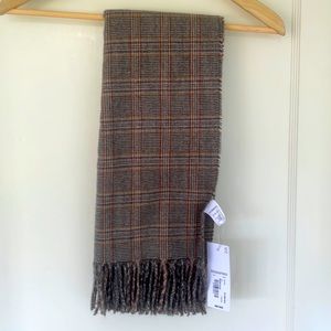 NWT Liz Claiborne Brown Plaid Blanket Scarf